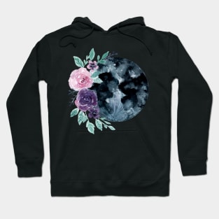 Flowers moon watercolor Hoodie